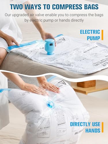 Wanalit Vacuum Storage Bags With Electric Air Pump, 15 Pack (3 Jumbo, 3 Large, 3 Medium, 3 Small, 3 Roll Up Vacuum Sealer Bags) Space Saver Bag For Clothes thumb #3