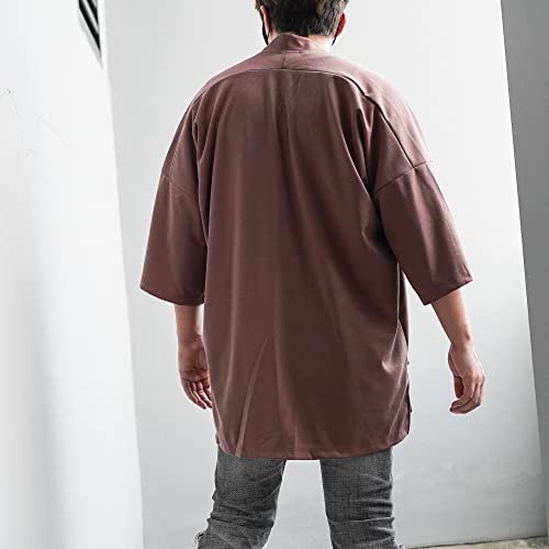 Men's Long Oversized Kimono Cardigan Noragi Cargo Jacket Haori Man Yukata Coat4