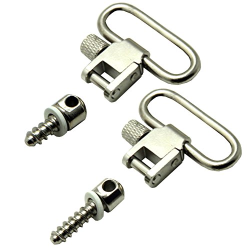 Anelli Di Sgancio Rapido Da 1 Pollice Per Cinghia Fucile - Nichelati Con Viti Per Legno - Foto 2