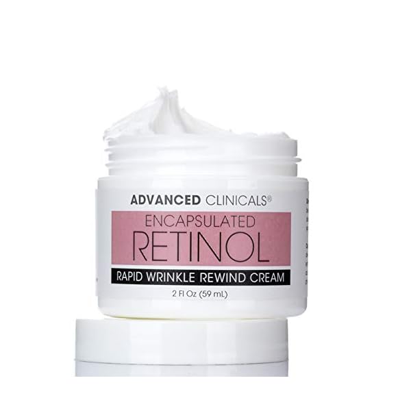 Advanced Clinicals Encapsulated Retinol Face Cream Moisturizer Facial Lotion Helps Diminish Wrinkles, Crepey Skin, & Age Spots, Fragrance Free Anti Aging Skin Care Retinol Lotion For Face, 2 Fl Oz