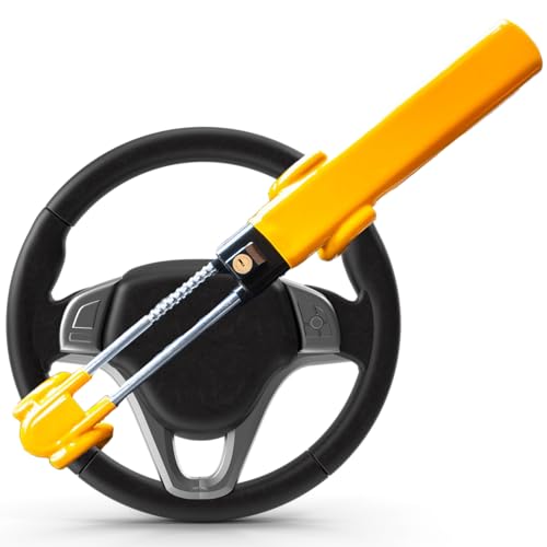 Xtremeauto Heavy Duty Steering Wheel Lock - Universal Car Anti Theft Lock, Elite Car Lock Anti-Theft Device, Van Crook Lock, Car Security Device, Car Lock Steering Wheel Devices with Two Keys