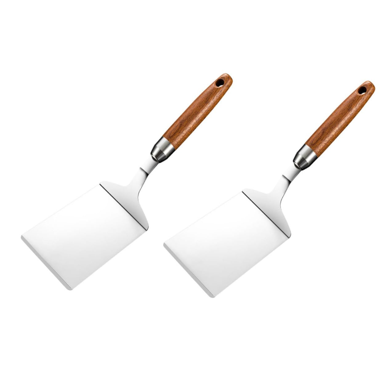 Gogogmee 2pcs Stainless Steel Teppanyaki Shovel Flipper Kitchen Utensil Cooking Spatula Set