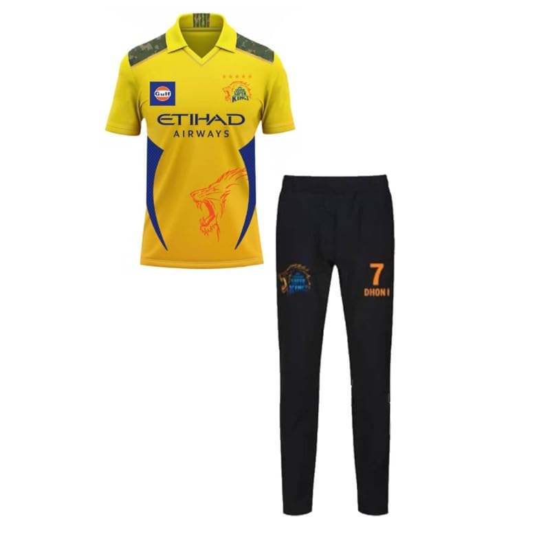 Dhoni 7 Chennai Team Jersey 2025 with Shorts (Boys & Men)-image-16
