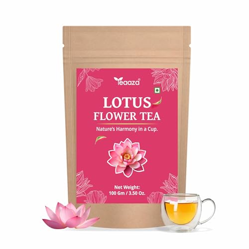 Image of Teaaza Lotus Flower Tea - 100g (200 Cups) | Herbal Caffeine-Free Detox Tea for Sleep & Relaxation | Twice Steepable