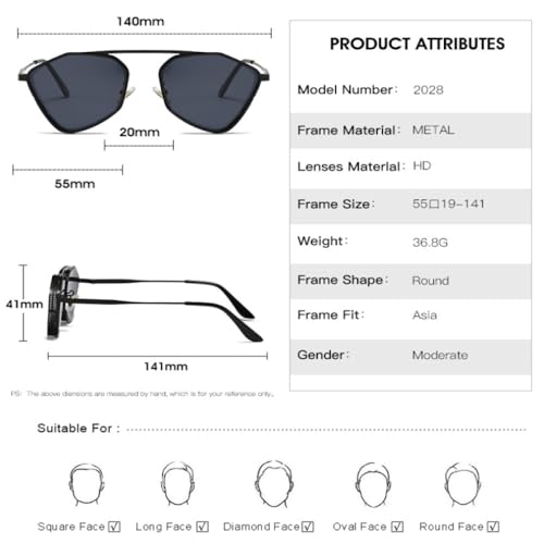 Lunettes de luxe Steampunk avec monture métallique pour homme chic - 6