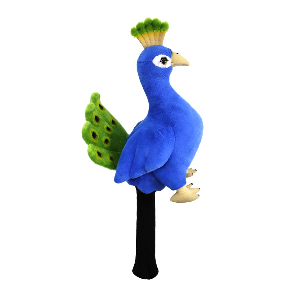 Scott Edward Funny Golf Club Cover Fit Well for Driver Golf Club Cute Animal Zoo Design Soft Functional Golf Headcover Stylish Protection for Men and Women (Peacock-DR)