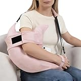 SPRING SEAON Post Shoulder Surgery Pillow with Pocket,Soft Rotator Cuff Relief Must Haves,Breathable Shoulder Pillow for Side Sleepers,Arm Support Cushion Detachable Machine Washable (Pink)