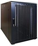 Bon Service DSIT Mini Baie de Serveur 15U avec Porte perforée 600x1000x860mm (LXPXH) - Noir