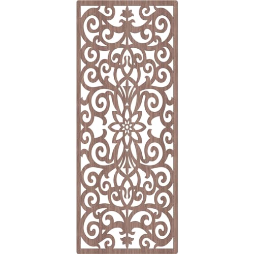 Image of Buel Decorative Pierced Fretwork Wood Wall Panels, 21 3 /8 inchW x 54 3 /8 inchH x 3 /8 inchT, Walnut