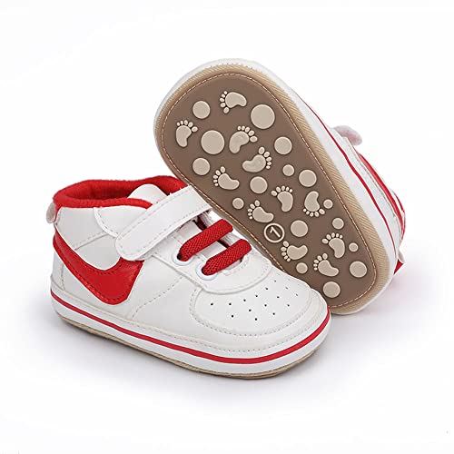 Image of Clowora Unsex Baby Shoes Boys Girls Infant Sneakers Non-Slip Soft Rubber Sole Toddler Crib First Walker Lightweight Shoes