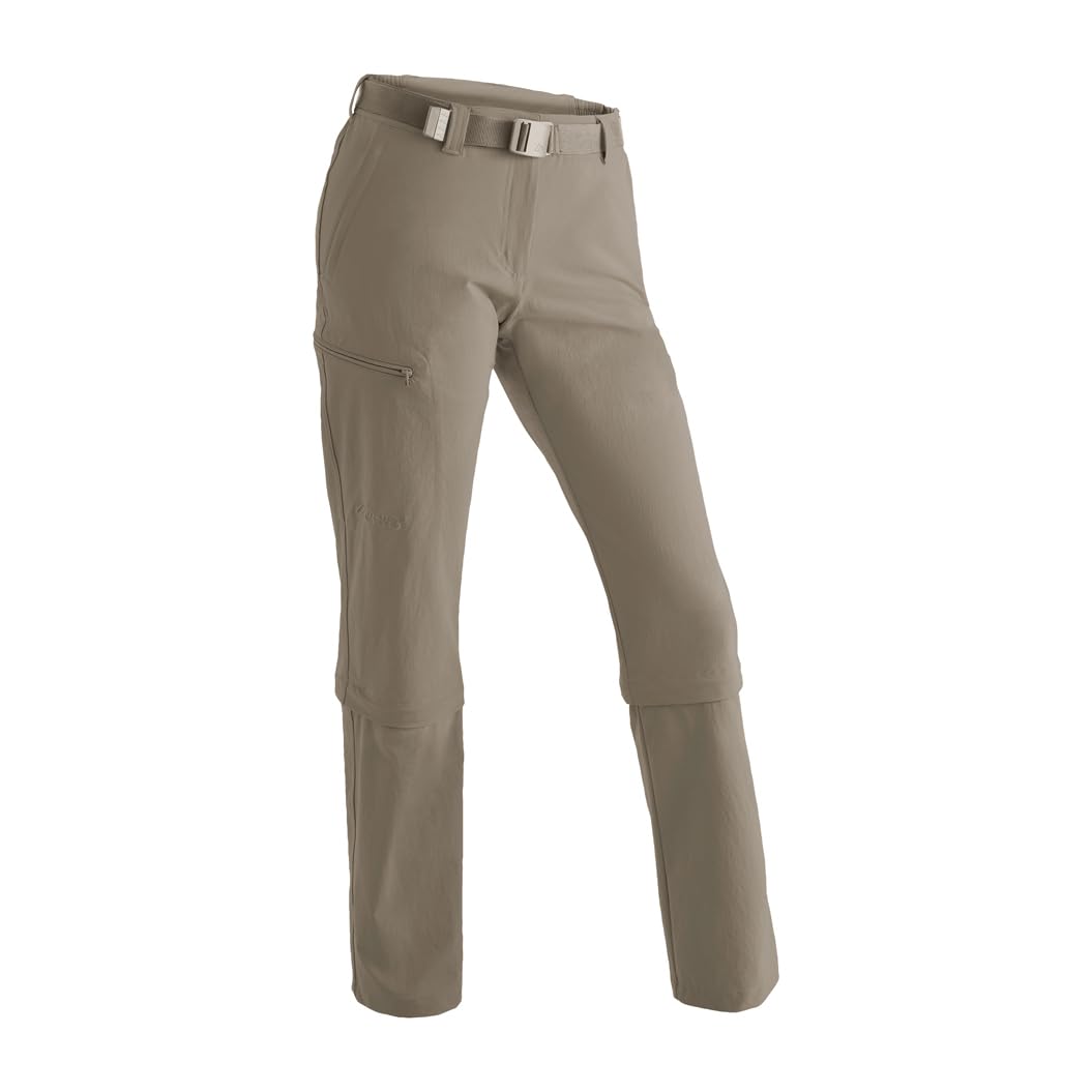 Maier Sports Arolla, Damen Wanderhose, Wasserabweisende Outdoorhose für Trekking und Hiking, Praktische Zipp-Off-Funktion, PFC-frei, mSTRETCH pro 4 & Dryprotec, Grau, 48 (W40/L32)