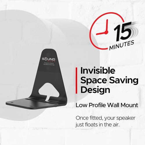 ERA300 Wall Mount Bracket, Low Profile, Black, Twin Pack, Compatible with Sonos ERA 300 Speaker, Complete with All Fixing Hardware