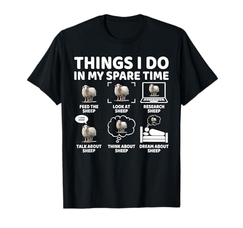 Things I Do in My Spare Time Funny Sheep Lover Farmer T-Shirt