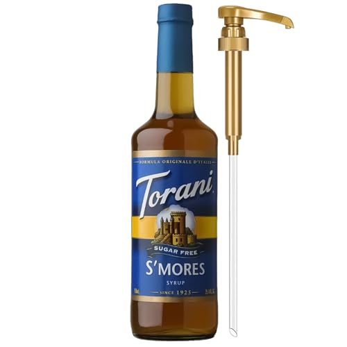 Torani Sugar-Free Syrup, S'Mores Flavor, Pump Included, 25.4 Fl Oz