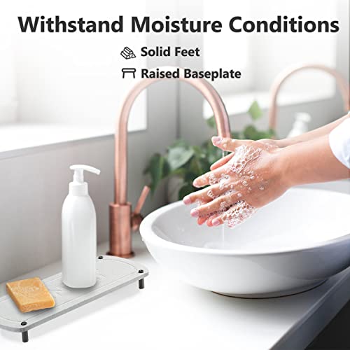 Canray Instant Dry Sink Organizer Bathroom, Small Soap Tray For Kitchen Sink, Fast Drying Stone For Kitchen Counter, Soak Up Water Quickly Dish Soap Stand, Natural Diatomaceous Earth Sink Caddy #TOP4