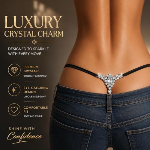 Image of Sexy Underwear for Women Elegant Rhinestone Panties Adjustable Waist Straps Crystal Thongs hilos sexys para mujer hot
