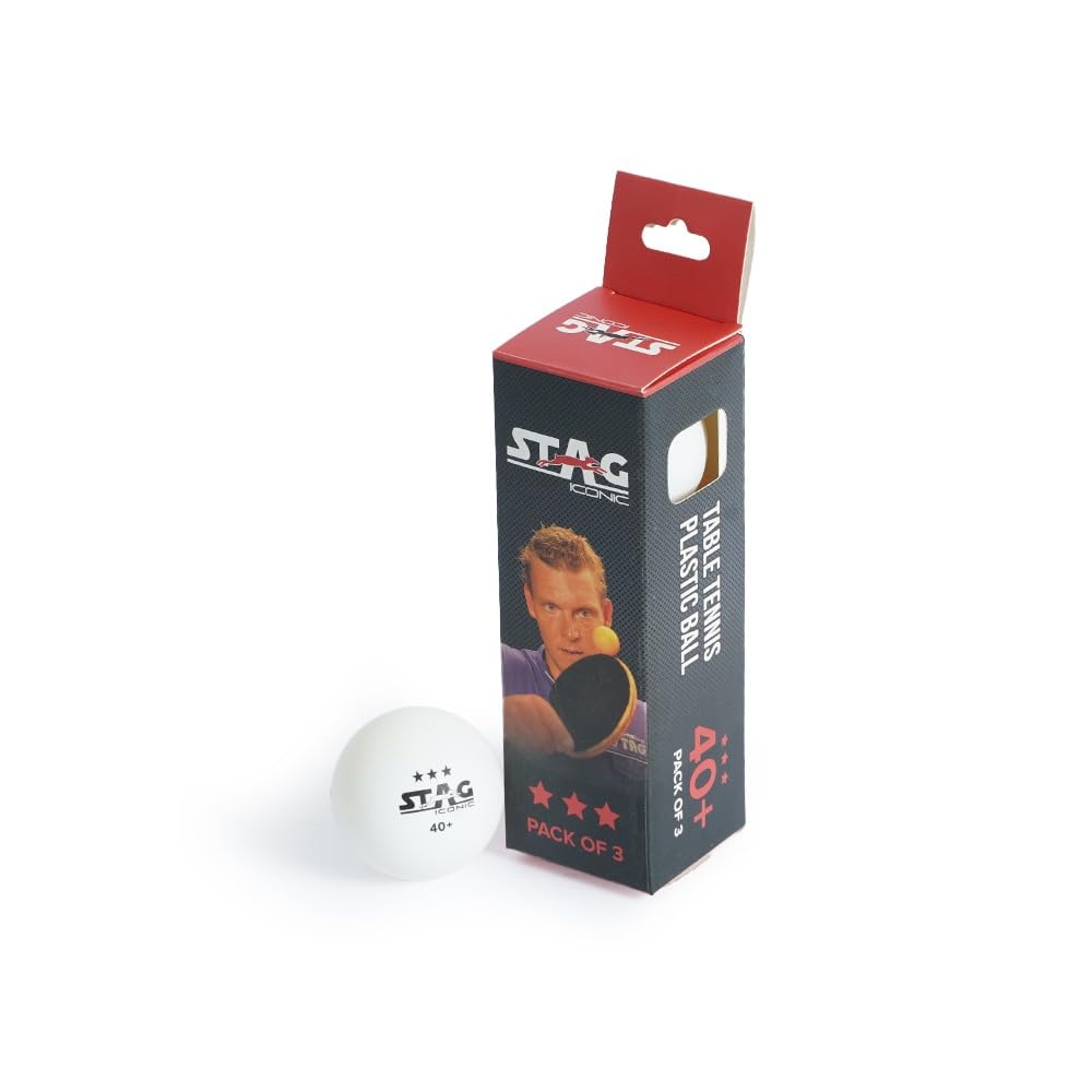 STAG Iconic High Performance 3 Star Table Tennis (T.T) Balls| Advanced 40+mm Ping Pong Balls for Training, Tournaments and Recreational Play| Durable for Indoor/Outdoor Game-White(Pack of 6)-image-47