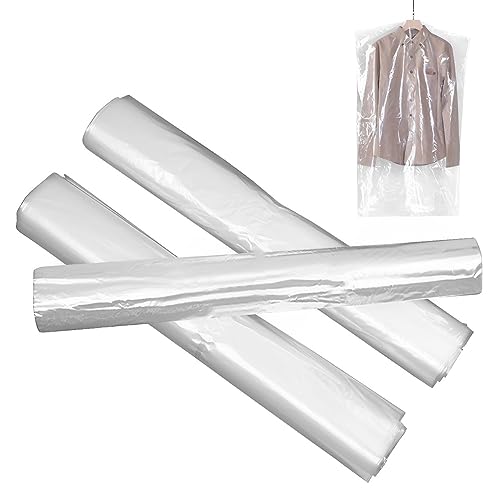 50 Piezas Desechable Fundas Ropa Armario,60x100cm Transparente Fundas para Ropa Bolsa,Cubierta Antipolvo de Ropa, Impermeable Funda Traje,Plastico Funda Ropa para Trajes, Camisas, Chaquetas,Faldas