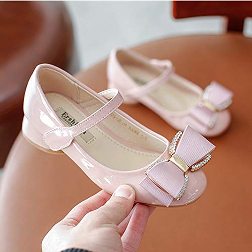 Girls Bowknot Rhinestone Flower Low-Heels Girls Dress Flats Shoes Rhinestone Princess Leather Shoes Girl Sandals Mary Jane Shoes2