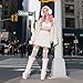 Accloris White Fur Boots Furry Knee High Fuzzy Fluffy Platform Chunky Heel Warm Winter Snow Rave Punk Goth Boots,size 8