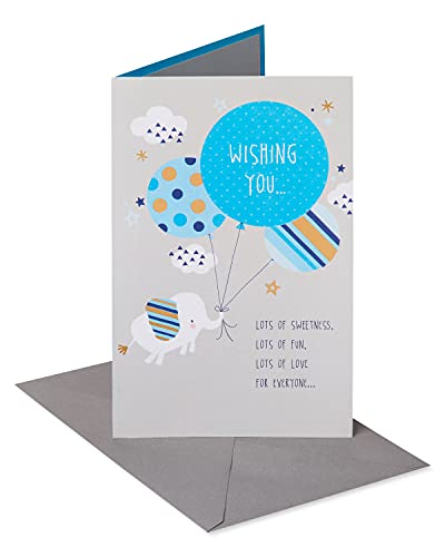 American Greetings Baby Shower Card for Boy (Baby Elephant)
