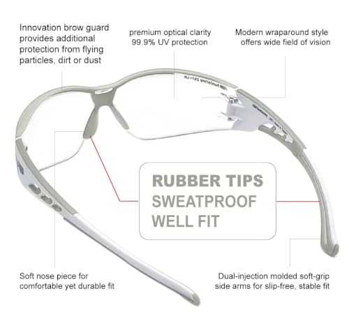 Image of HTS HUNTERSKY Super Flexible Lightweight Anti Fog Wrap-Around U6 Clear Shooting Safety Glasses with ANSI Z87.1 Scratch Resist