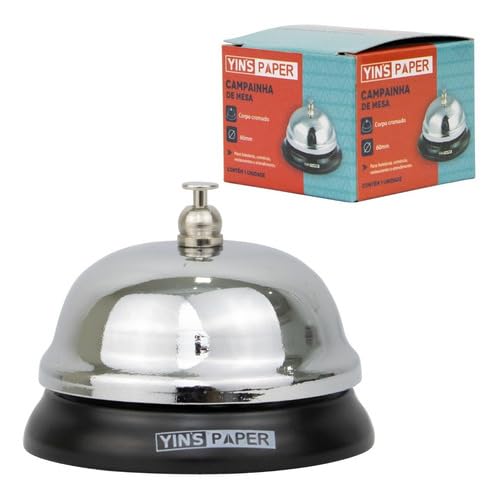 Campainha de Mesa Cromado Sineta Sino