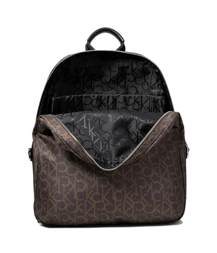 Calvin Klein Women's Sikka Signature Backpack, Brown/Khaki/Black, Large3
