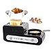 Produktbild Rozi   Toaster 5 in 1 mit Bratpfanne   2 Scheiben Toaster Multifunktion mit 6 Gang Verstellung Automatische Frühstücksmaschine für Toaster/Backen/Dampf/Kochen/Braten, 1230W (Schwarz)