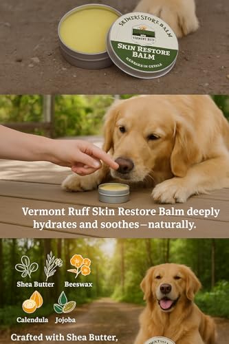 Image of Vermont Ruff Dog Nose Balm for Dry Nose, All-Natural Dog Paw Pad Balm, Paw Balm Dogs Lick Safe, Snout Soother for Dogs, Paw Soother for Dogs, Made in Vermont - 2oz