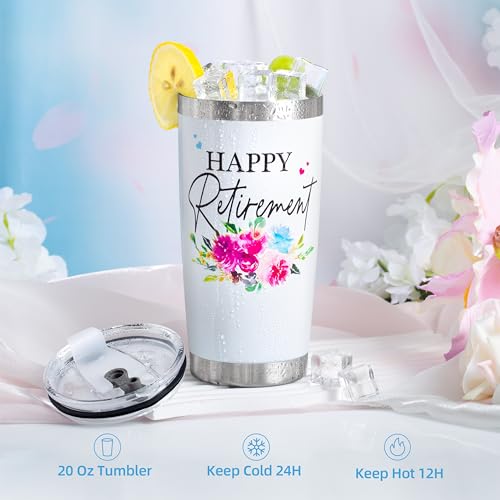 Retirement Gifts for Women 2024-Happy Retirement Gifts for Retirees,Teachers,Coworker,Nurses,Mom,Grandma,Unique Retired 20OZ Tumbler Gift Ideas for Coworkers Office & Family - Image 4