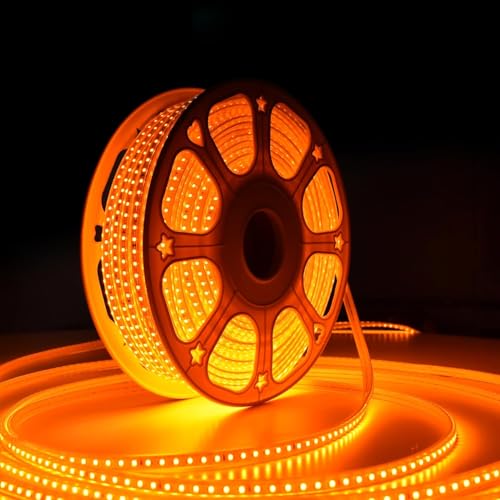 Image of MPROW 3 Meter LED Rope Light | 120 LEDs /Meter Waterproof Strip Light | Amber Cove Light for False Ceiling, Diwali, Balcony & Indoor Decoration | Plug n Play Flexible Decorative Light