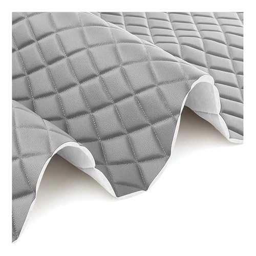 Similicuir matelassé gris clair 1.6x3m pour tapisserie et couture