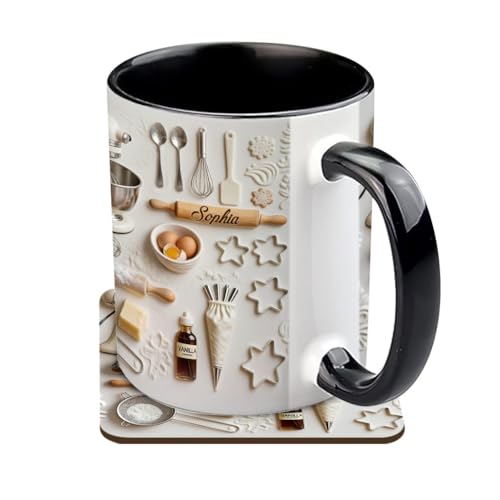 Taza cerámica personalizada con posavasos 11 onzas miniatura 5