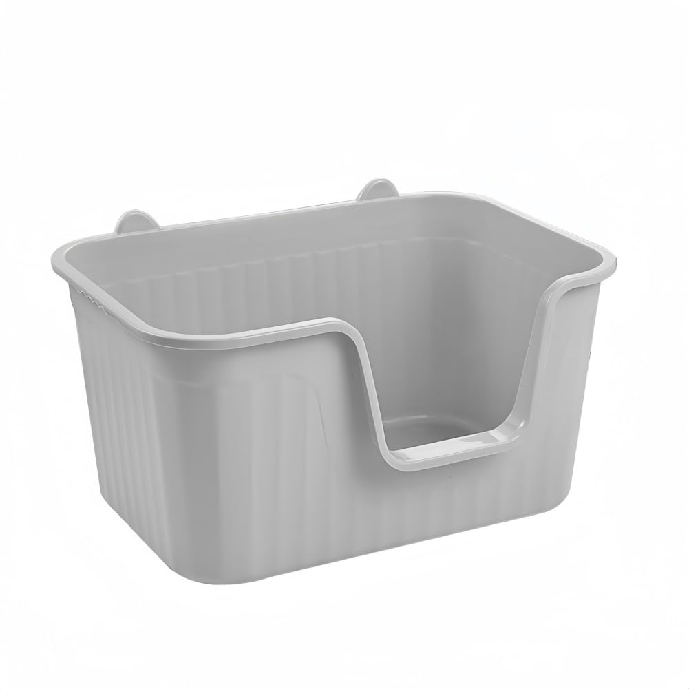 Extra Large Cat Litter Box 25.2" L x 18" W x 14" H Jumbo Cat Litter Box for Multi Cat Households, High Sided Litter Box& Top Entry,Anti-Splashing Kitty Litter Box Easy Cleaning.Gray