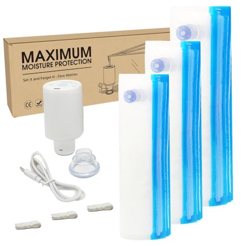 30pcs Vacuum Sealer Kit, Durable/Airtight Food & 3D Printer Filament Storage, with 60KPA Auto Pump & Clips for Cooking/Freezing/Travel/Filament Dry, Compression Storage