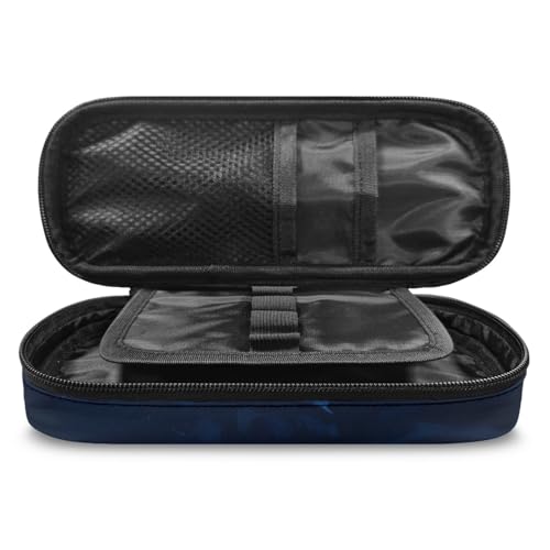 Image of Shark Pencil Case Box Blue Big Capacity Pen Pouch with Zipper Closure Pencil Holder for Elementary Middle School Student Stationery Bags