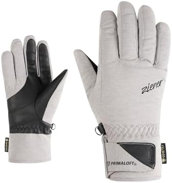 Ziener Damen KLENN-Z Ski-Handschuhe/Wintersport | Gore-Tex, Primaloft, PFC frei, Light mélange, 7, Grau