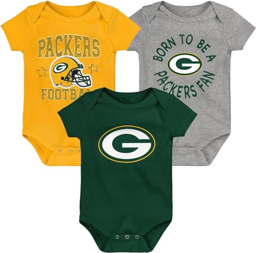Image of Outerstuff NFL Newborn Infants Born Champion 3 Pack Primary Logo Team Color Creeper Bodysuit Romper Baby Set