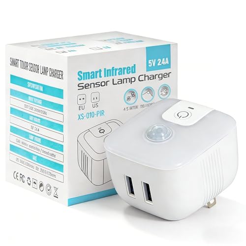 Dekeliy Motion Sensor Switch Plug in Sensor Light Control Switch Featuring Human Body Sensing Mode and Always-On Mode Motion Activated Plug Light for Corridor Garage Patio Aisle Room