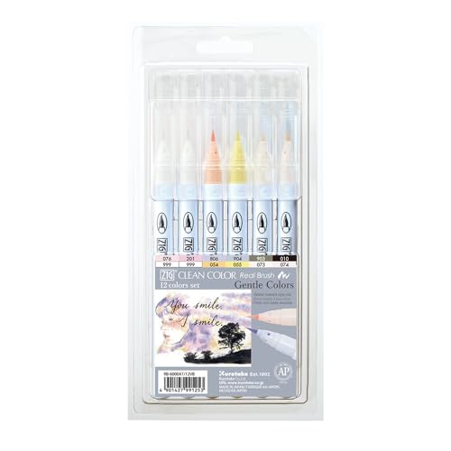 Zig Clean Color Lot de 12 pinceaux véritables B pour dessin