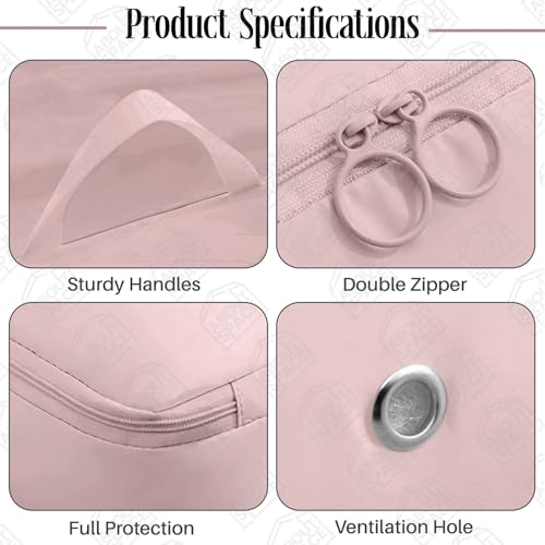 Image of ABOUT SPACE Nylon Ultra Space Saving Self Compression Organizer,22 L Vacuum Storage Bags,Packing Vaccine Bags for Clothes Airtight Reusable,Travel Essentials(Pink,Small,L 40 x B 30 x H 18.5cm)