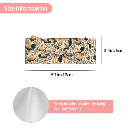Plant Rooster Print Baby Girl Bows Headbands Baby Girls Newborn Headbands Infant Toddlers 0-6 Months3
