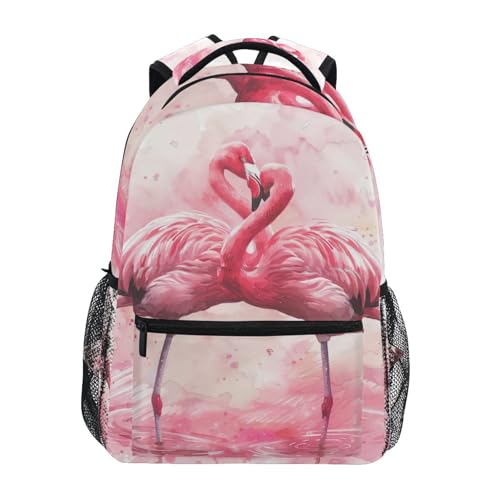 YETTASBIN Flamingo Backpack for Men Women, Waterproof High/Middle School Bookbag Lightweight Laptop Travel Daypack with Multiple Pockets for Teens Boys Girls