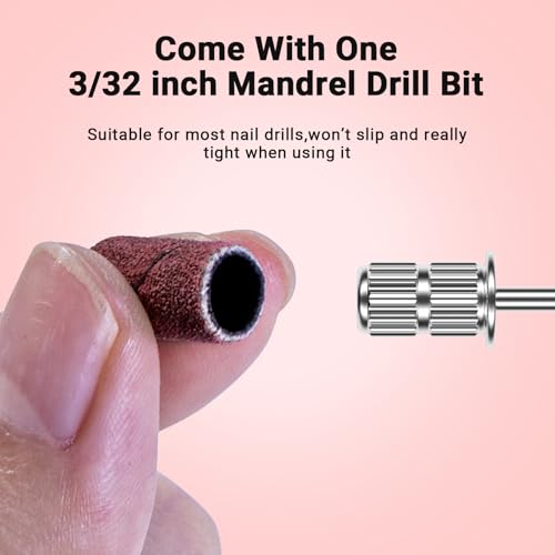 Image of MelodySusie 100 Pcs Nail Drill Bits Sanding Bands for Nail Drill 150 Medium Grit Nail File Sanding Bands for Acrylic Nails Gel Manicures and Pedicure