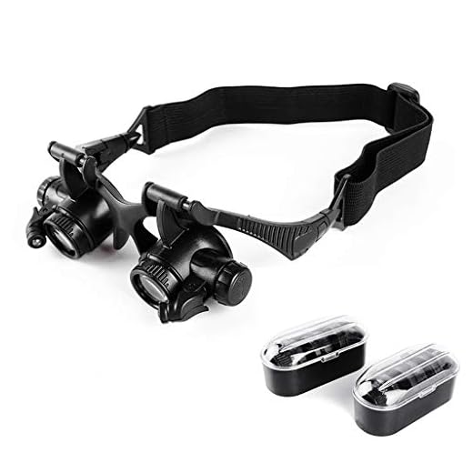 NYDZ Head-Mounted Magnifier 10X 15X 20X 25X Double Eye Glasses Loupe Wearing Magnifying Glasses with LED Light for Watch Repair Jeweler