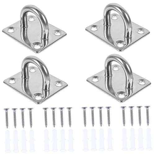 Alipis 2sets Ceiling Hanger Set 4 Stainless Steel Hooks for Fan Light Fixtures Wind Chime Easy Installation 4pcs*2