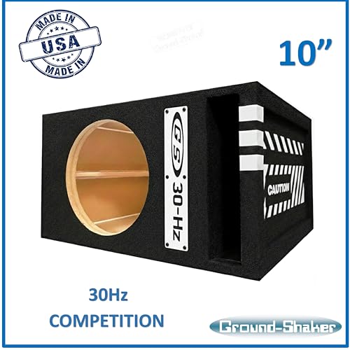 Image of 30HZ Reinforced Competition Single Ported Sub Box Sub Woofer Enclosure Speaker Box Car Audio Subwoofer Ground Shaker Box Ground-Shaker (Caution White, 10 inch)