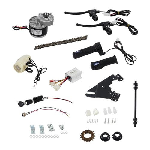 24V 250W E-Bike Conversion Kit Fits 7/8-inch Standard Handlebars & 16-28-inch Wheel, Mountain Bike DC Brushed Motor Conversion Kit for Electric Bicycle Scooter DIY Upgrade