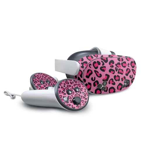 VR Skin Compatible with Meta Quest 3S - Pink Leopard - Premium 3M Vinyl Protective Wrap Decal Cover - Easy to Apply | Crafted in The USA by MightySkins